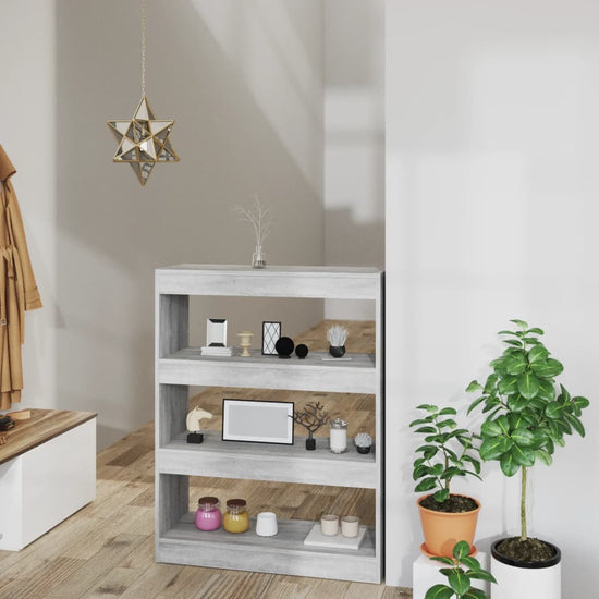 Boekenkast/kamerscherm 80x30x103 cm bewerkt hout grijs sonoma MeubelReus