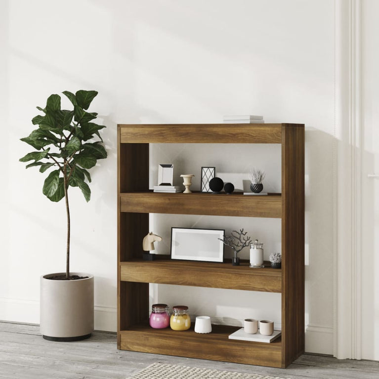 Boekenkast/kamerscherm 80x30x103 cm bewerkt hout bruineiken MeubelReus