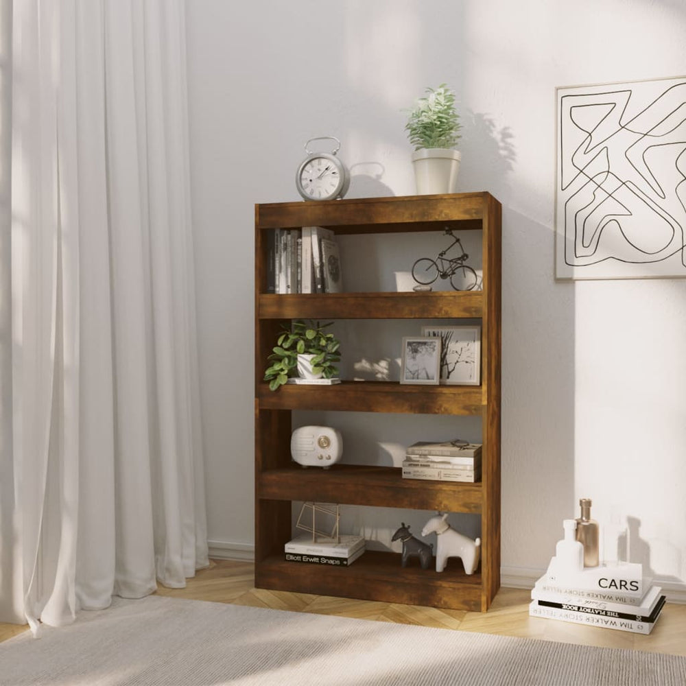 Boekenkast/kamerscherm 80x30x135 cm spaanplaat gerookt eiken MeubelReus