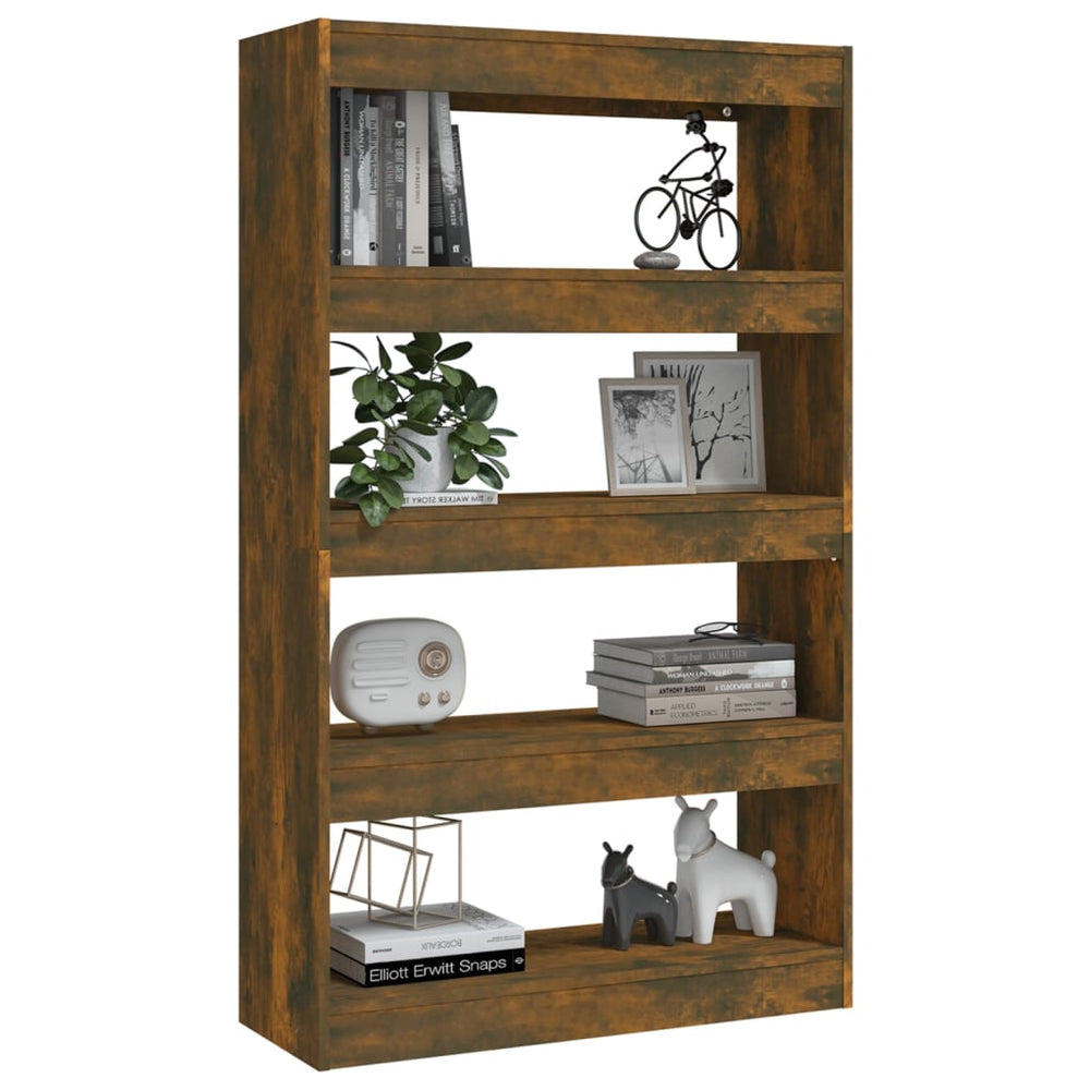Boekenkast/kamerscherm 80x30x135 cm spaanplaat gerookt eiken MeubelReus