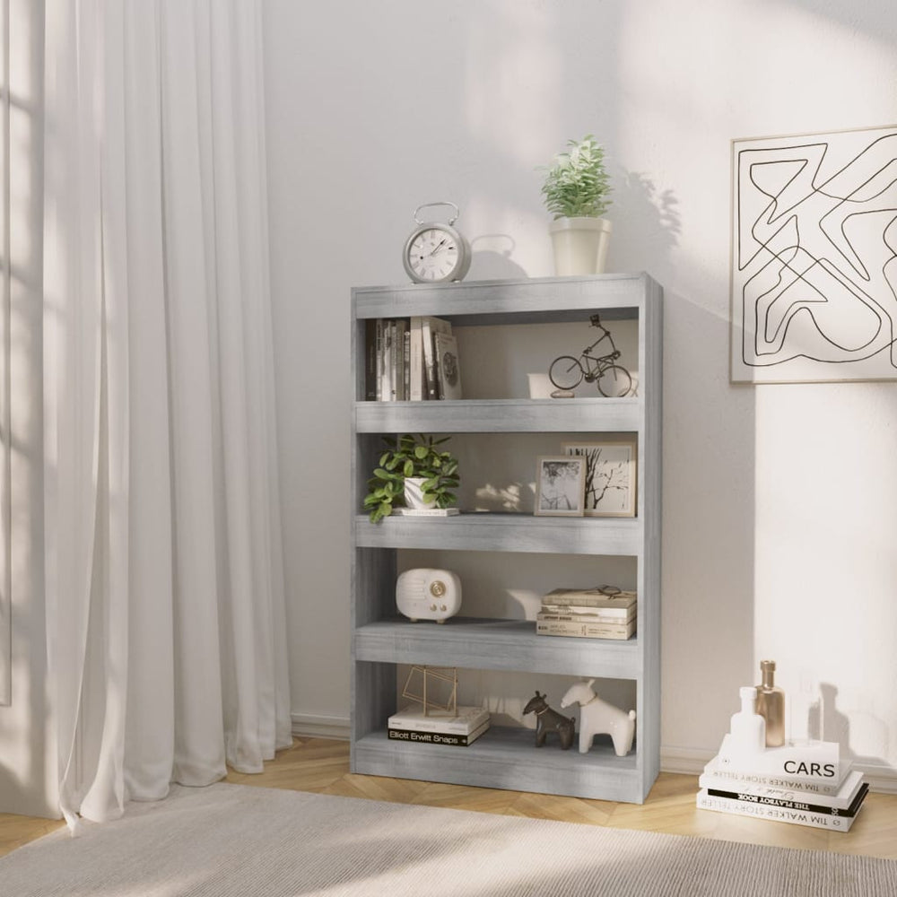 Boekenkast/kamerscherm 80x30x135 cm spaanplaat grijs sonoma MeubelReus