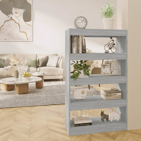 Boekenkast/kamerscherm 80x30x135 cm spaanplaat grijs sonoma MeubelReus