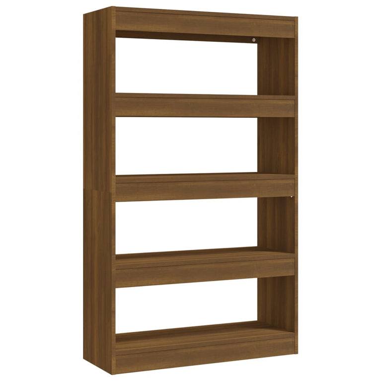 Boekenkast/kamerscherm 80x30x135 cm spaanplaat bruineikenkleur MeubelReus