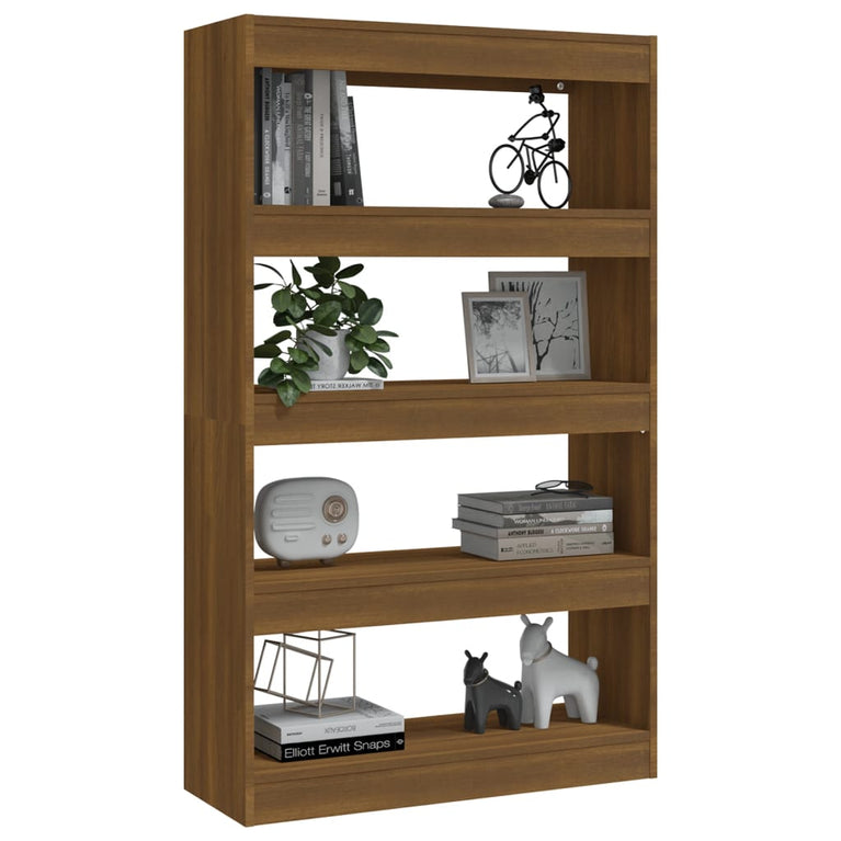 Boekenkast/kamerscherm 80x30x135 cm spaanplaat bruineikenkleur MeubelReus