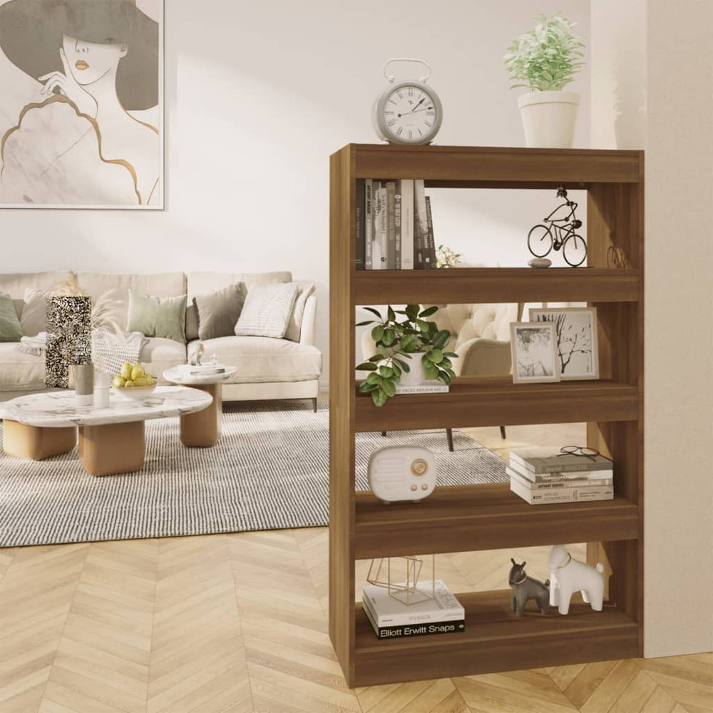 Boekenkast/kamerscherm 80x30x135 cm spaanplaat bruineikenkleur MeubelReus