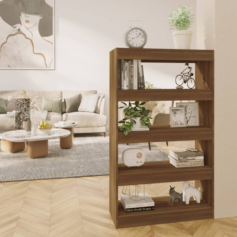 Boekenkast/kamerscherm 80x30x135 cm spaanplaat bruineikenkleur MeubelReus