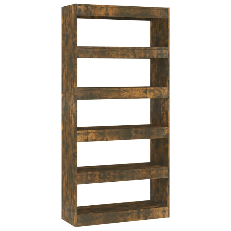 Boekenkast/kamerscherm 80x30x166 cm spaanplaat gerookt eiken MeubelReus
