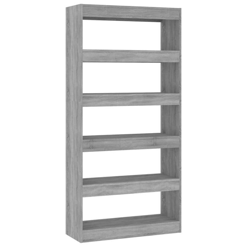 Boekenkast/kamerscherm 80x30x166 cm spaanplaat grijs sonoma MeubelReus