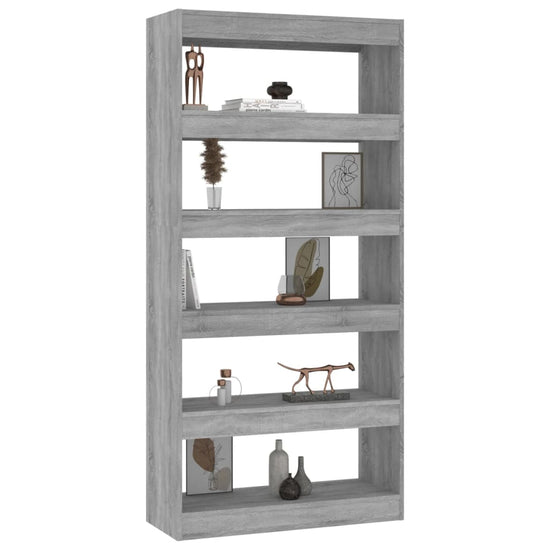 Boekenkast/kamerscherm 80x30x166 cm spaanplaat grijs sonoma MeubelReus