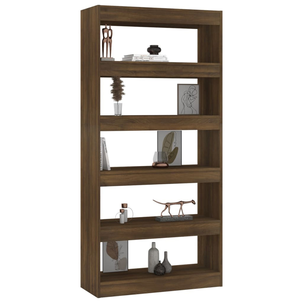 Boekenkast/kamerscherm 80x30x166 cm spaanplaat bruineikenkleur MeubelReus