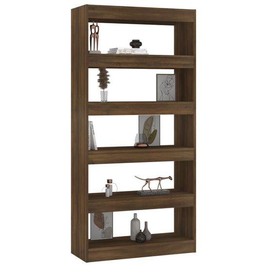 Boekenkast/kamerscherm 80x30x166 cm spaanplaat bruineikenkleur MeubelReus