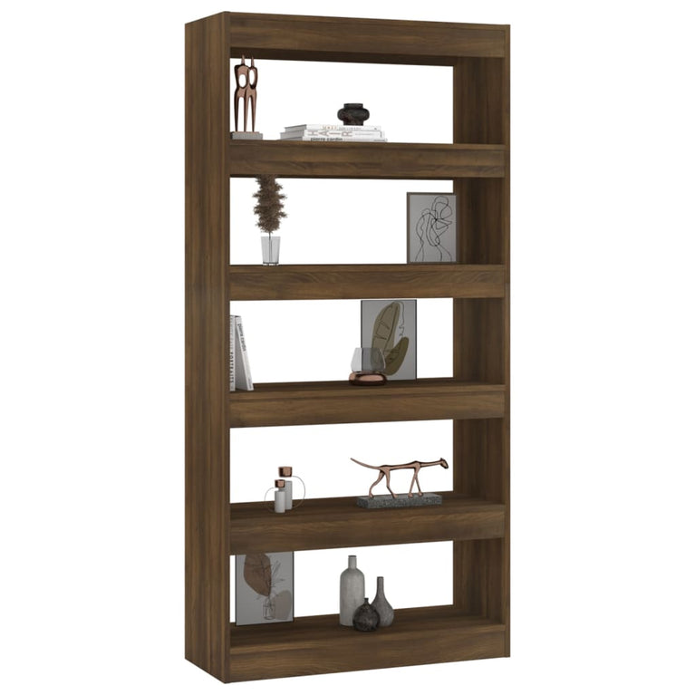 Boekenkast/kamerscherm 80x30x166 cm spaanplaat bruineikenkleur MeubelReus