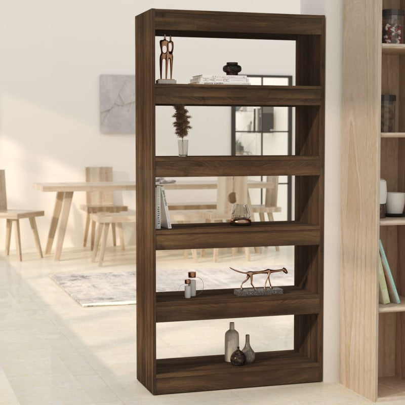 Boekenkast/kamerscherm 80x30x166 cm spaanplaat bruineikenkleur MeubelReus