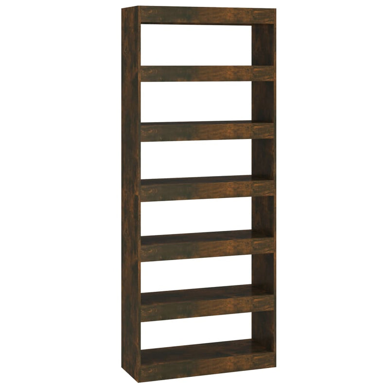 Boekenkast/kamerscherm 80x30x198 cm spaanplaat gerookt eiken MeubelReus
