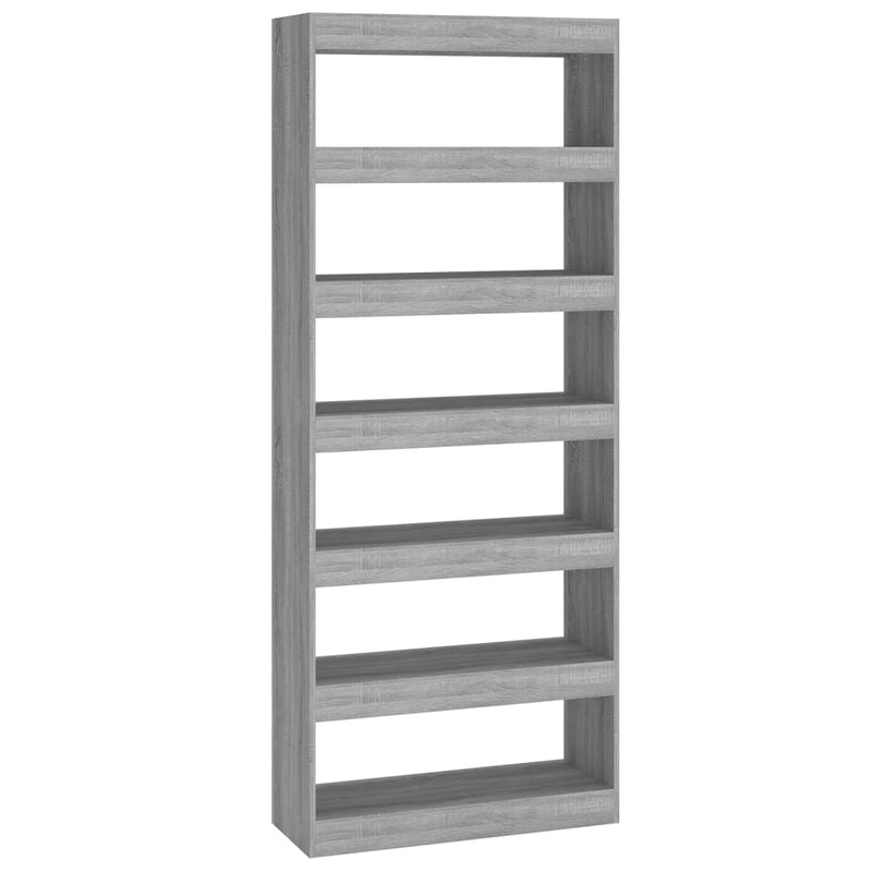 Boekenkast/kamerscherm 80x30x198 cm spaanplaat grijs sonoma MeubelReus