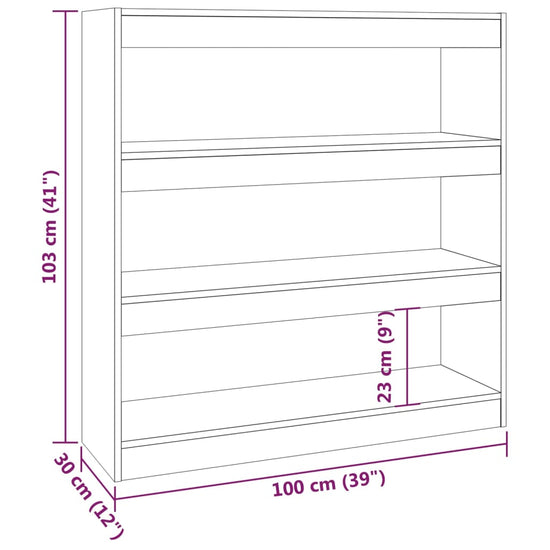Boekenkast/kamerscherm 100x30x103 cm gerookt eikenkleurig MeubelReus