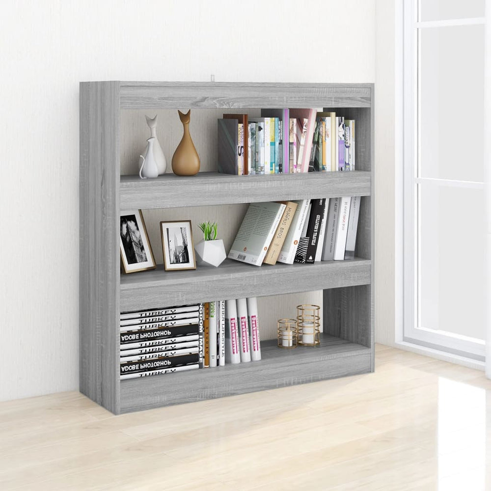 Boekenkast/kamerscherm 100x30x103 cm grijs sonoma eikenkleurig MeubelReus