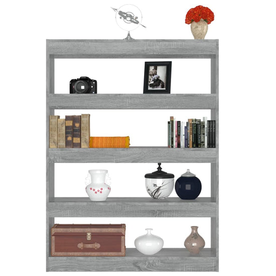 Boekenkast/kamerscherm 100x30x135 cm grijs sonoma eikenkleurig MeubelReus