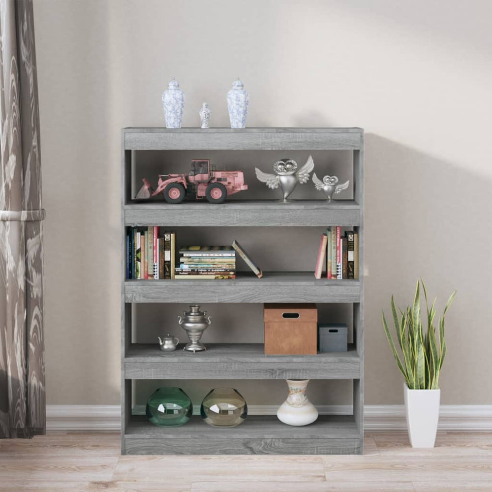 Boekenkast/kamerscherm 100x30x135 cm grijs sonoma eikenkleurig MeubelReus