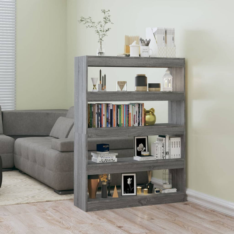 Boekenkast/kamerscherm 100x30x135 cm grijs sonoma eikenkleurig MeubelReus