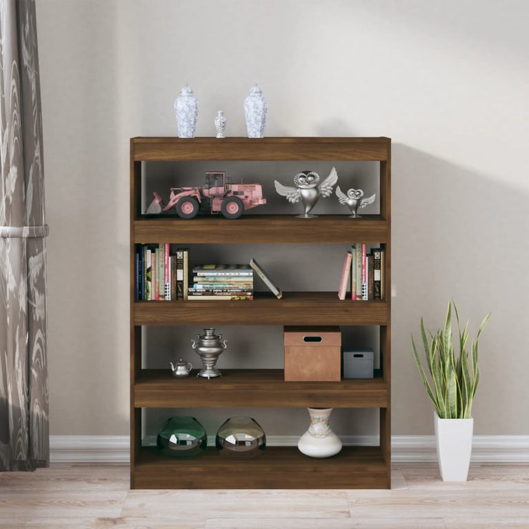 Boekenkast/kamerscherm 100x30x135 cm bruineikenkleurig MeubelReus