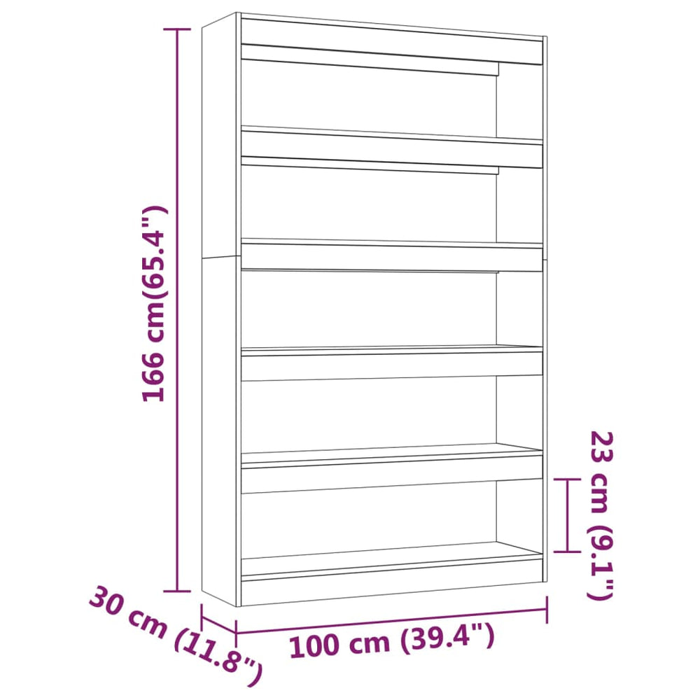 Boekenkast/kamerscherm 100x30x166 cm grijs sonoma eikenkleurig MeubelReus