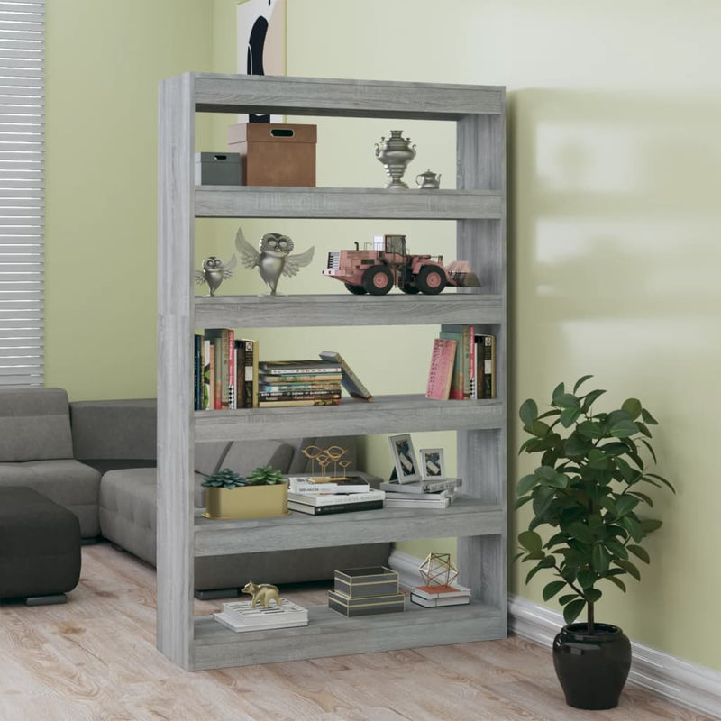 Boekenkast/kamerscherm 100x30x166 cm grijs sonoma eikenkleurig MeubelReus