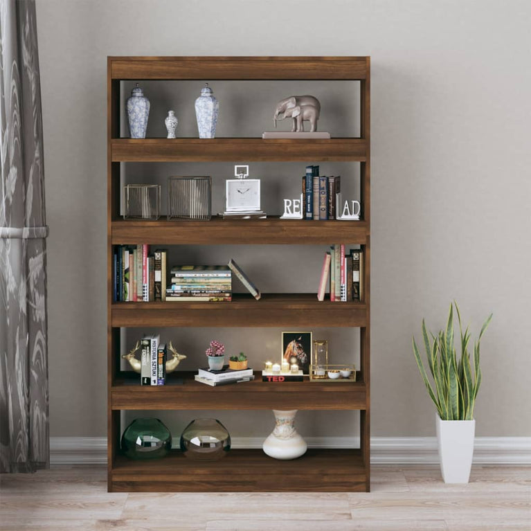 Boekenkast/kamerscherm 100x30x166 cm bruineikenkleurig