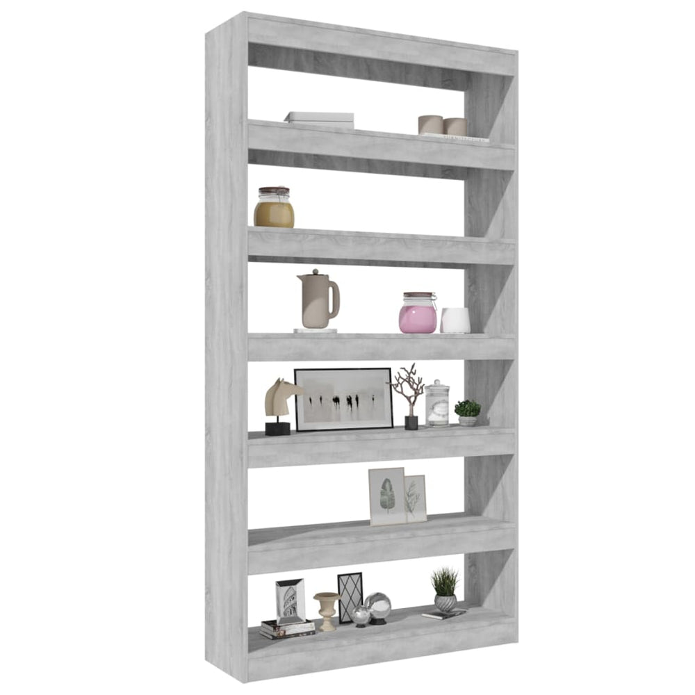 Boekenkast/kamerscherm 100x30x198 cm bewerkt hout grijs sonoma MeubelReus