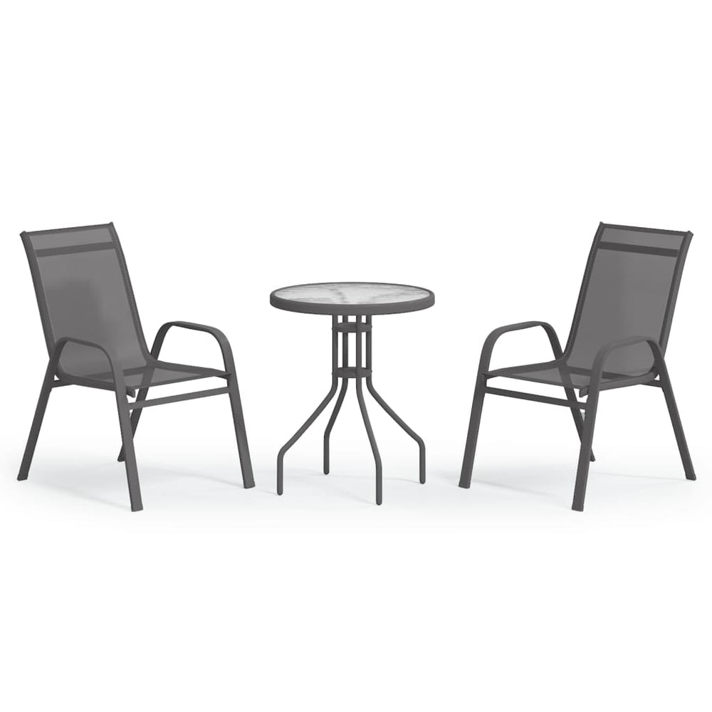 3-delige Bistroset grijs MeubelReus
