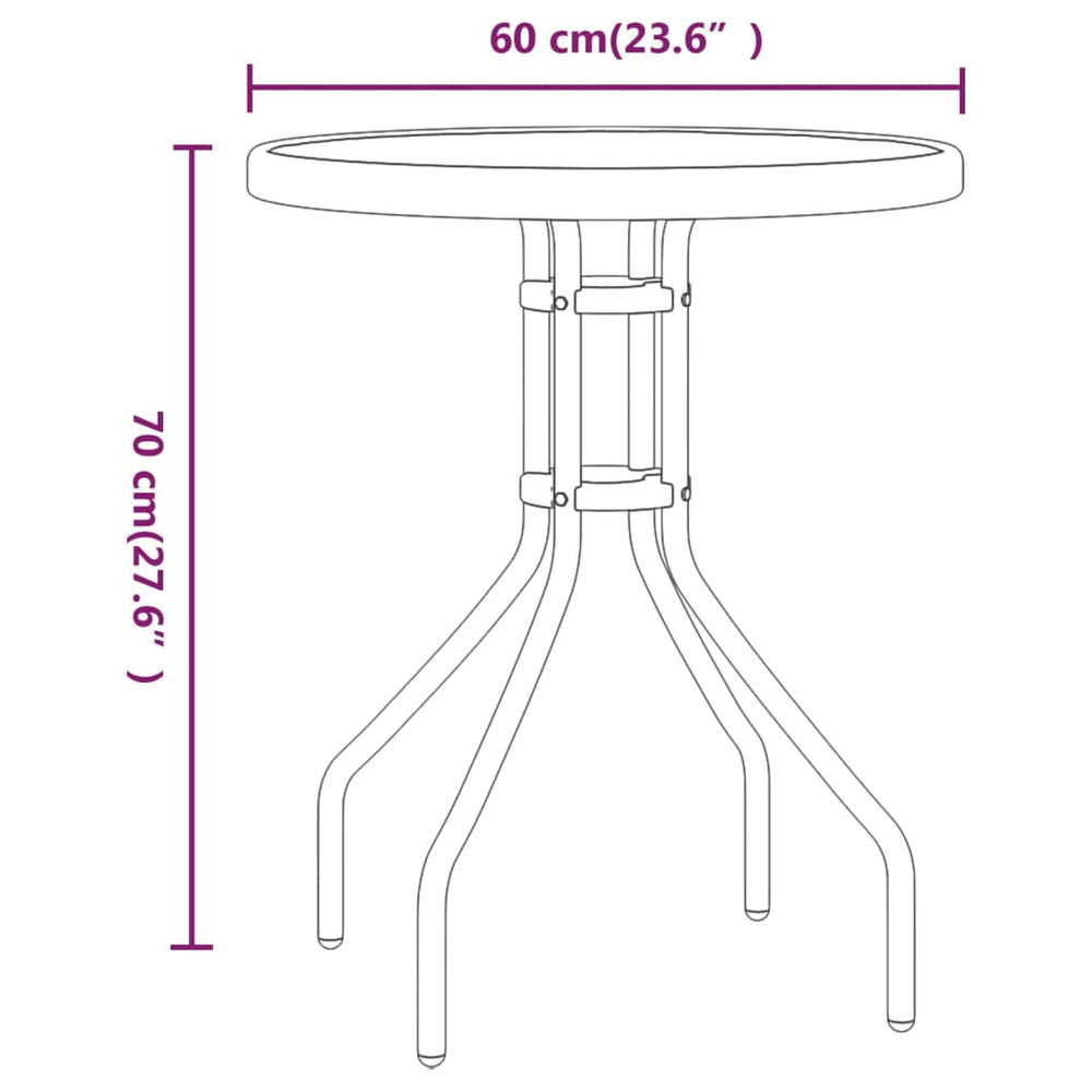 3-delige Bistroset grijs MeubelReus