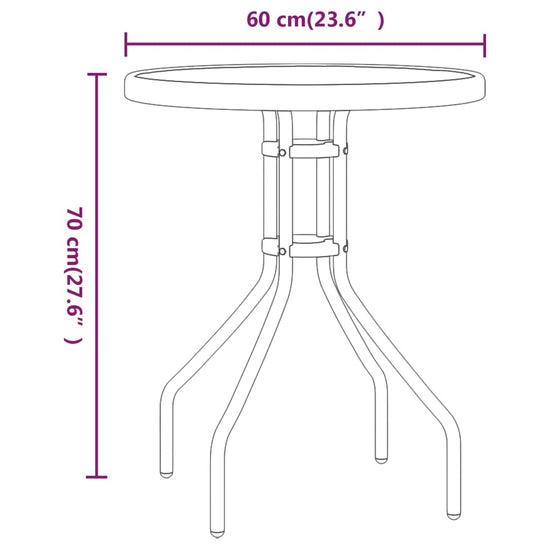 3-delige Bistroset grijs MeubelReus