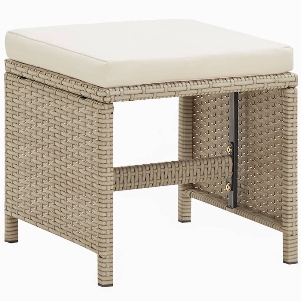 9-delige Tuinset met kussens poly rattan beige MeubelReus