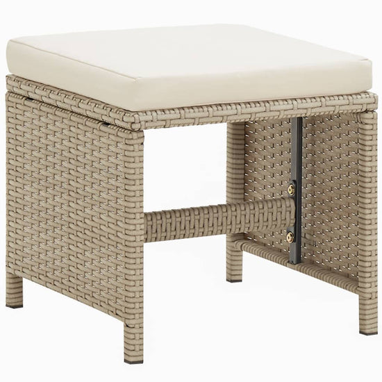 9-delige Tuinset met kussens poly rattan beige MeubelReus