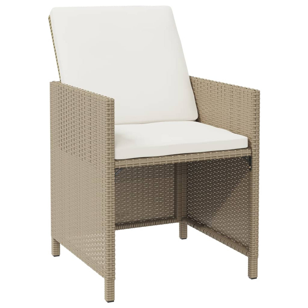 5-delige Tuinset met kussens poly rattan beige MeubelReus