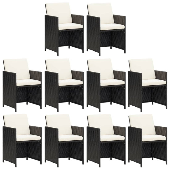 11-delige Tuinset met kussens poly rattan zwart MeubelReus