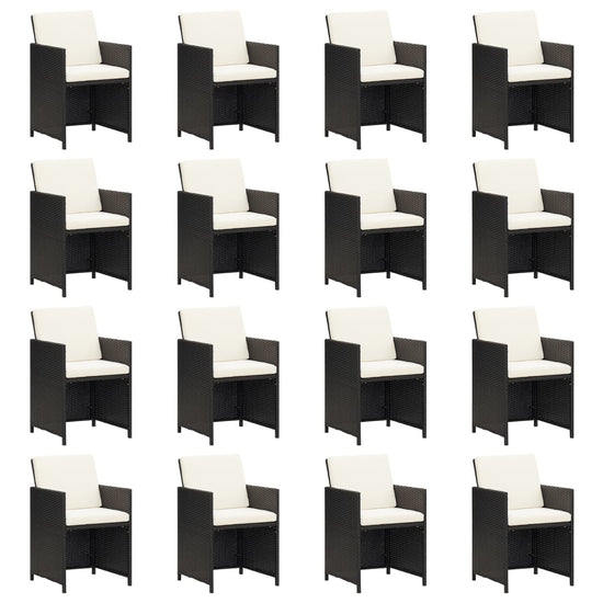 17-delige Tuinset met kussens poly rattan zwart MeubelReus