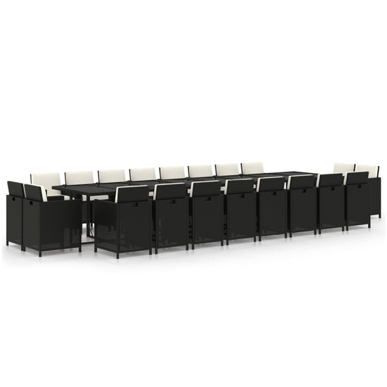 21-delige Tuinset met kussens poly rattan zwart MeubelReus