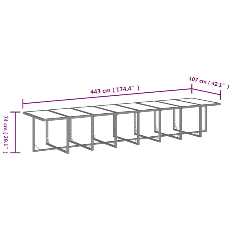 21-delige Tuinset met kussens poly rattan zwart MeubelReus