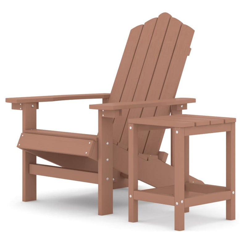 Tuinstoel Adirondack met tafel HDPE bruin MeubelReus