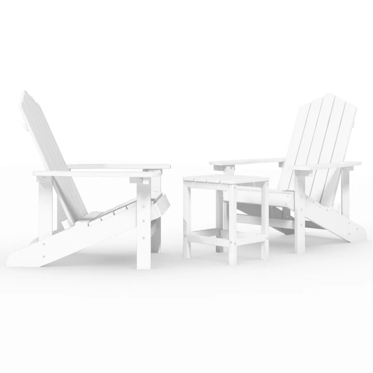 Tuinstoelen Adirondack met tafel HDPE wit MeubelReus