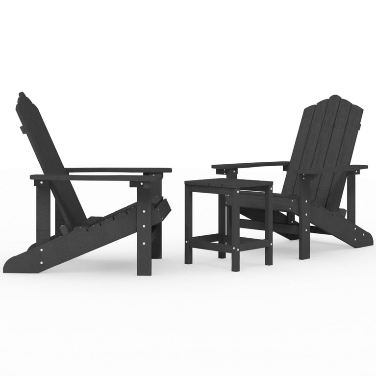 Tuinstoelen Adirondack met tafel HDPE antracietkleurig MeubelReus