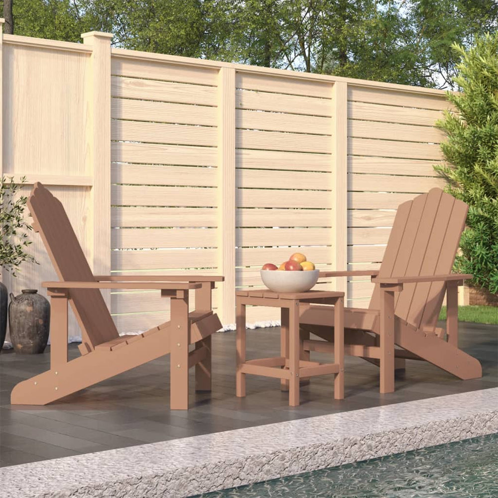 Tuinstoelen Adirondack met tafel HDPE bruin MeubelReus