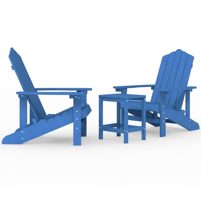 Tuinstoelen Adirondack met tafel HDPE aquablauw MeubelReus