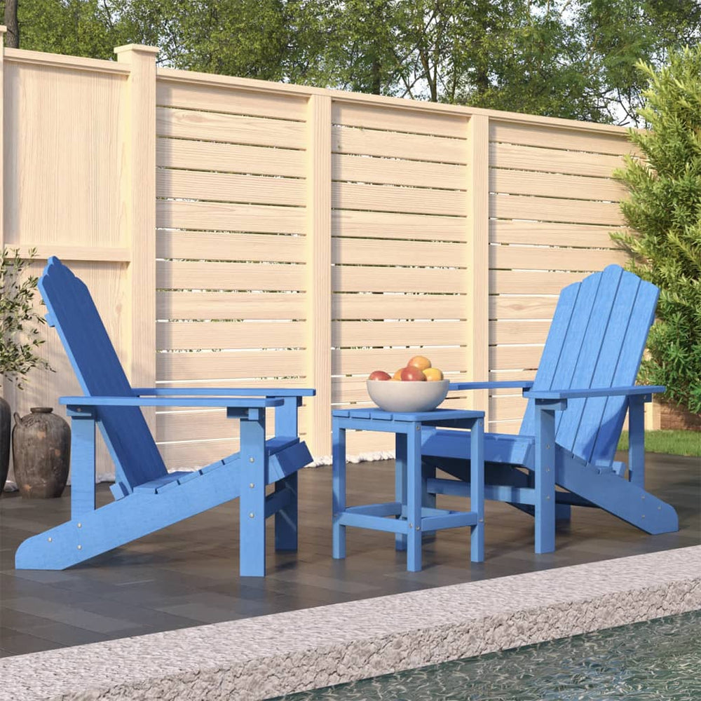 Tuinstoelen Adirondack met tafel HDPE aquablauw MeubelReus