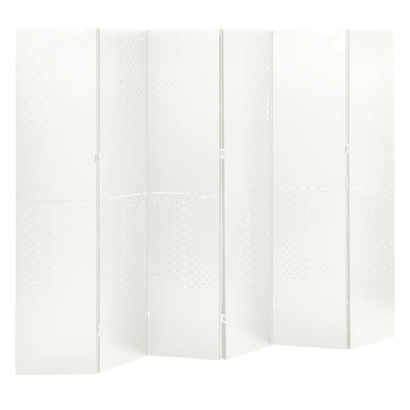 Kamerschermen 2 st met 6 panelen 240x180 cm staal wit MeubelReus