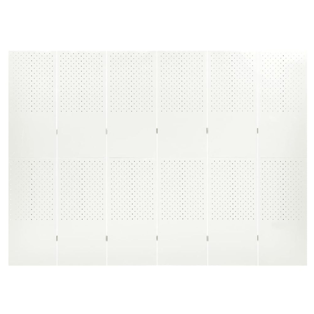 Kamerschermen 2 st met 6 panelen 240x180 cm staal wit MeubelReus