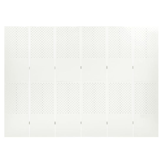 Kamerschermen 2 st met 6 panelen 240x180 cm staal wit MeubelReus