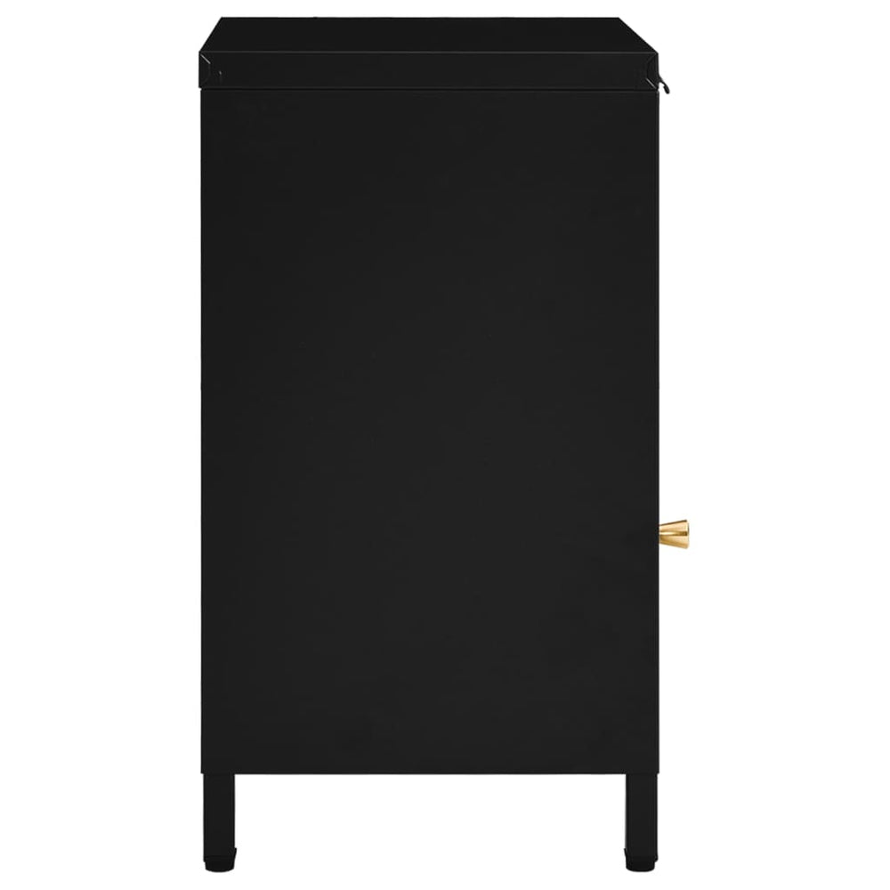 Nachtkastjes 2 st 40x30x54,5 cm staal en glas zwart MeubelReus