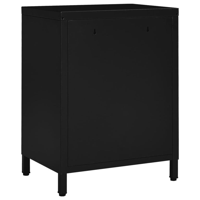 Nachtkastjes 2 st 40x30x54,5 cm staal en glas zwart MeubelReus